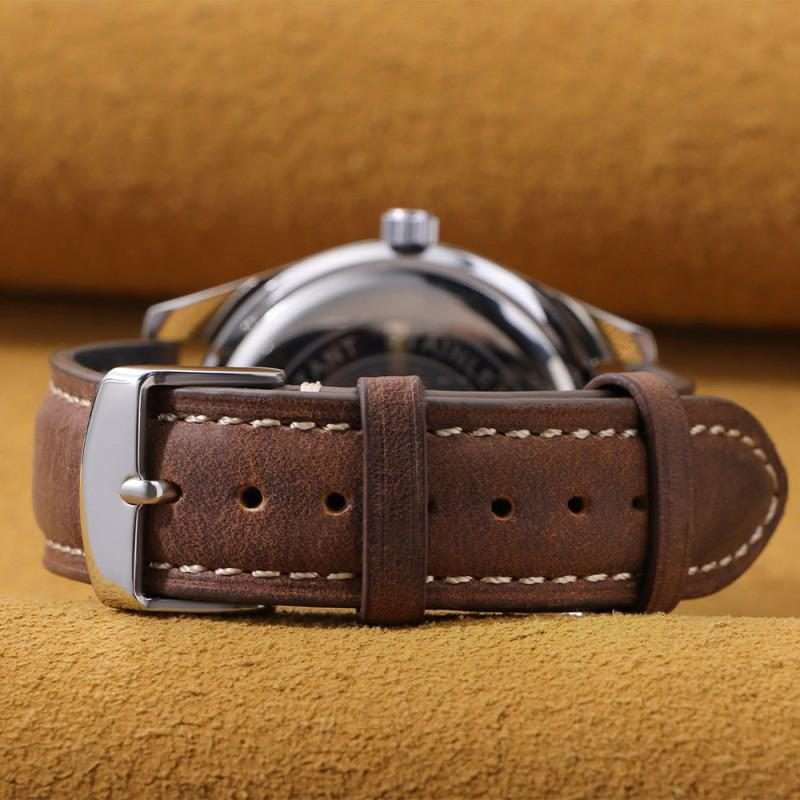 22mm xDfind Retro Crazy Horse Texture Leather Watch Band(Blue)