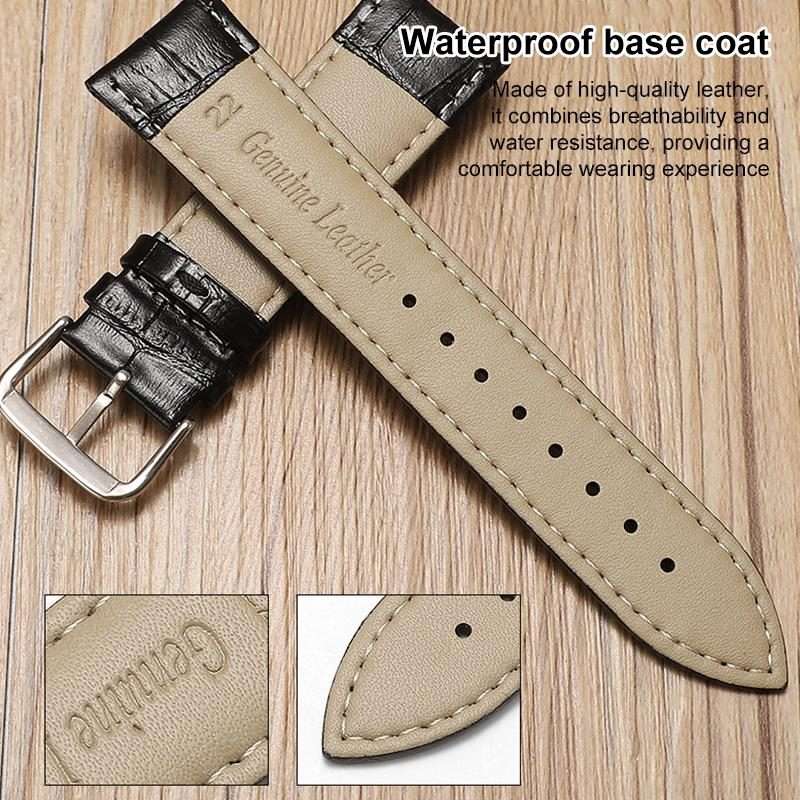 22mm xDfind Bamboo Texture Pin Buckle Leather Watch Band(Red)