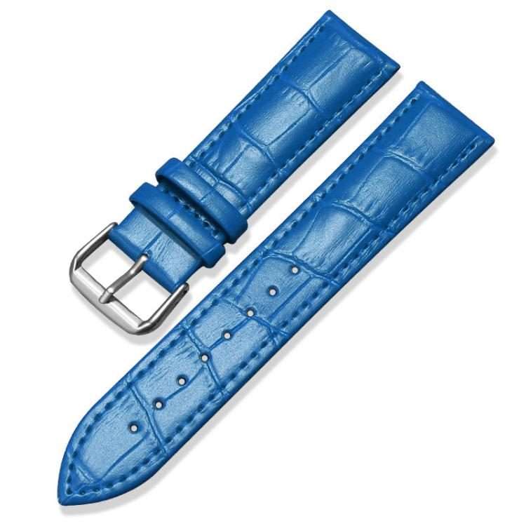 22mm xDfind Bamboo Texture Pin Buckle Leather Watch Band(Light Blue)