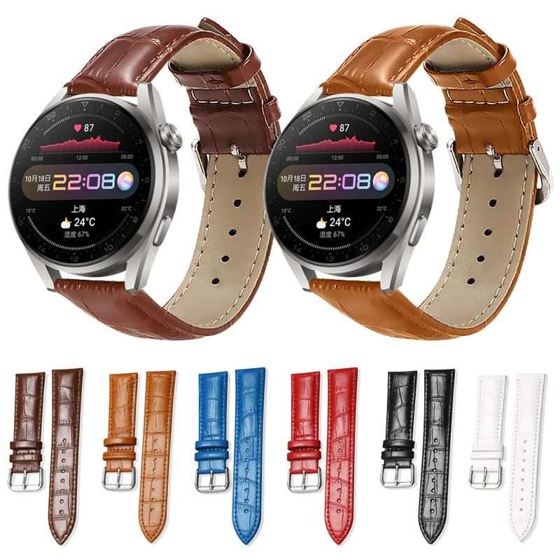 22mm xDfind Bamboo Texture Pin Buckle Leather Watch Band(Light Blue)