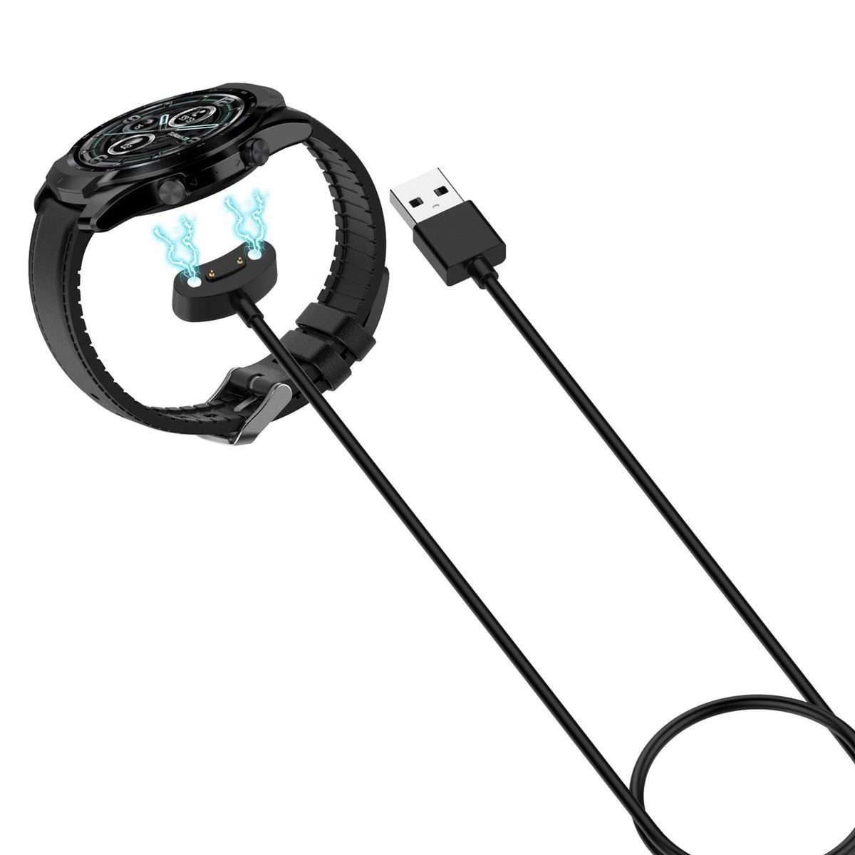 For Ticwatch Pro 5 xDfind USB Interface Smart Watch Charging Cable, Length: 1m(Black)