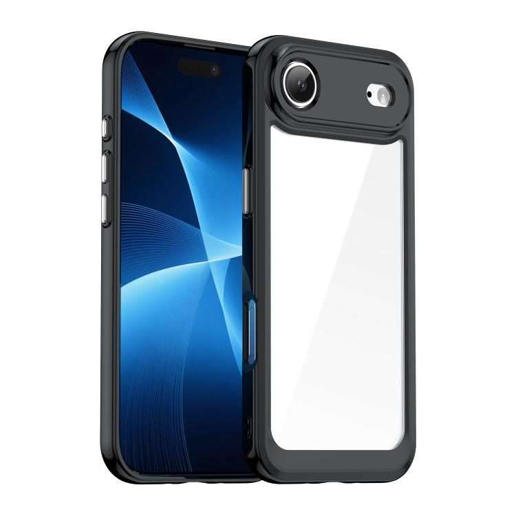 For iPhone Air Colorful Series Acrylic + TPU Phone Case(Black)
