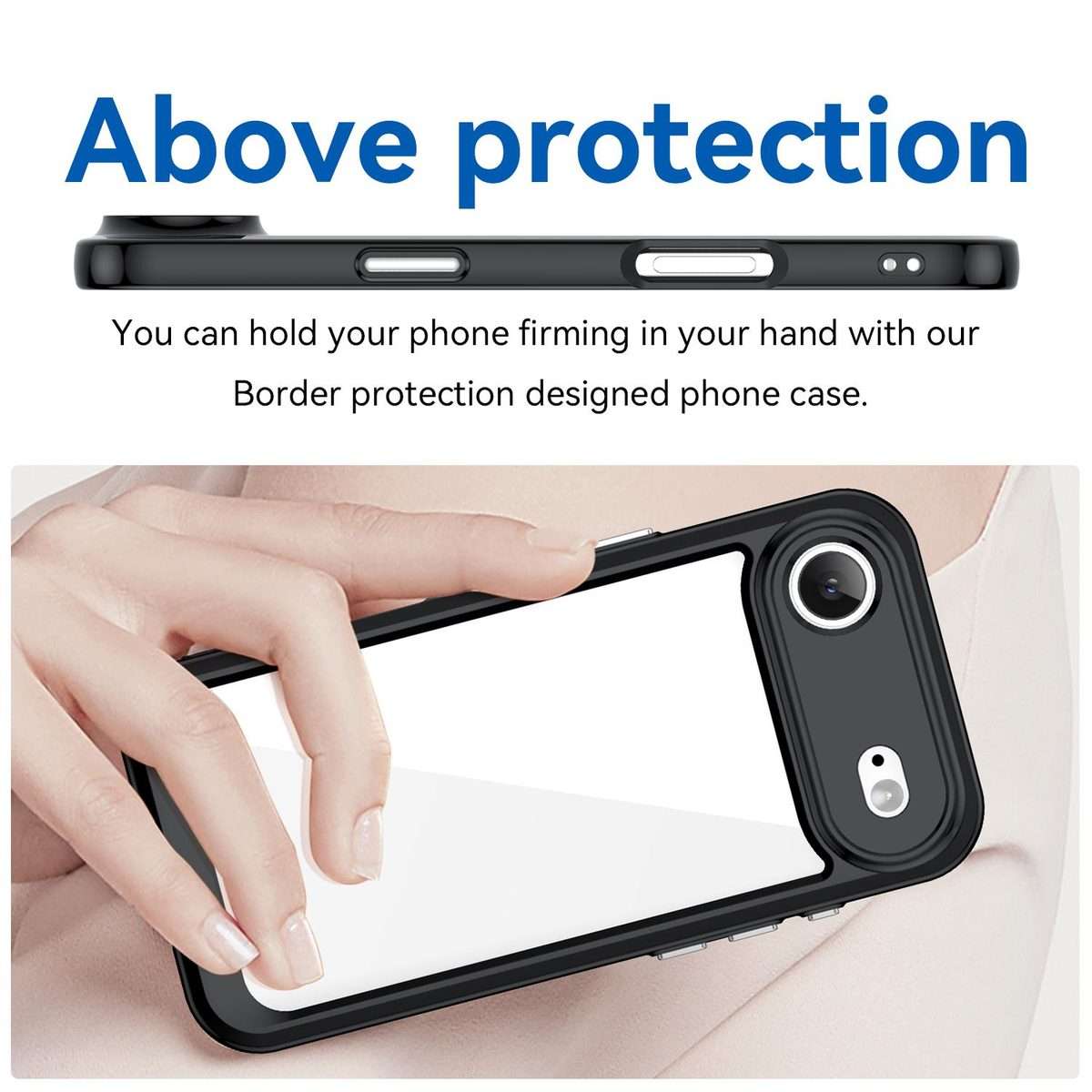For iPhone Air Colorful Series Acrylic + TPU Phone Case(Black)