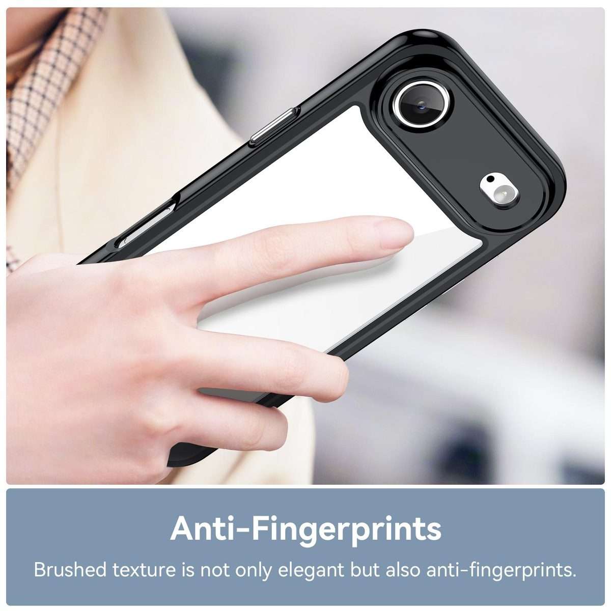 For iPhone Air Colorful Series Acrylic + TPU Phone Case(Black)