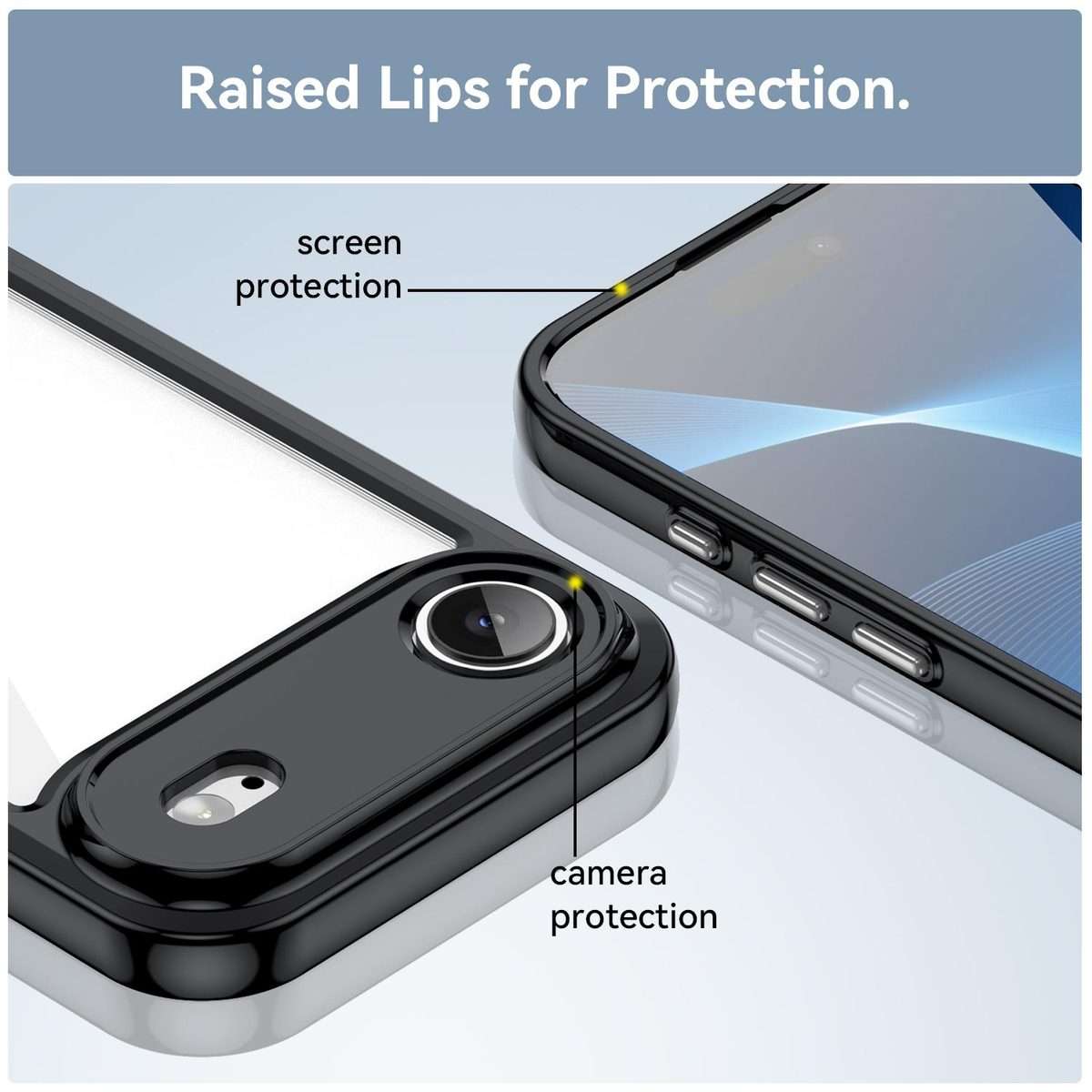 For iPhone Air Colorful Series Acrylic + TPU Phone Case(Black)
