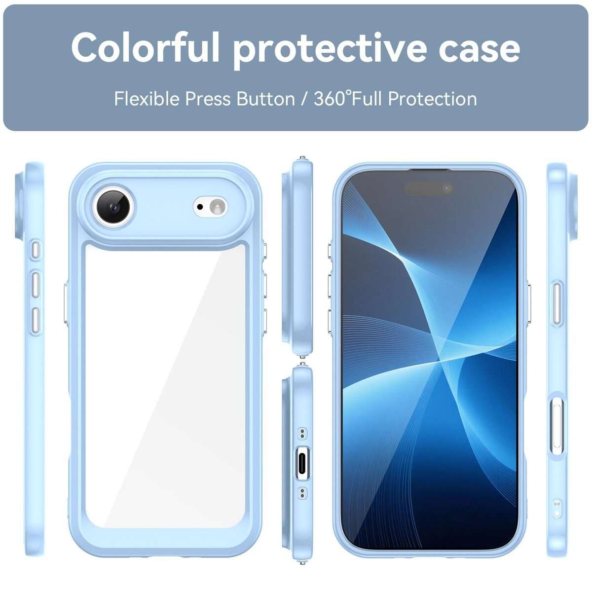 For iPhone Air Colorful Series Acrylic + TPU Phone Case(Blue)