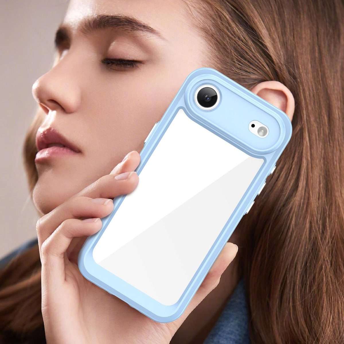 For iPhone Air Colorful Series Acrylic + TPU Phone Case(Blue)