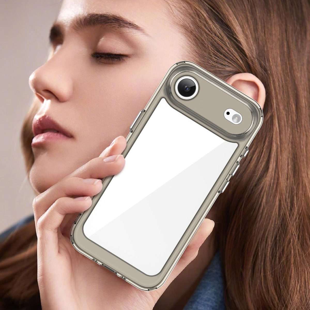 For iPhone Air Colorful Series Acrylic + TPU Phone Case(Transparent Grey)
