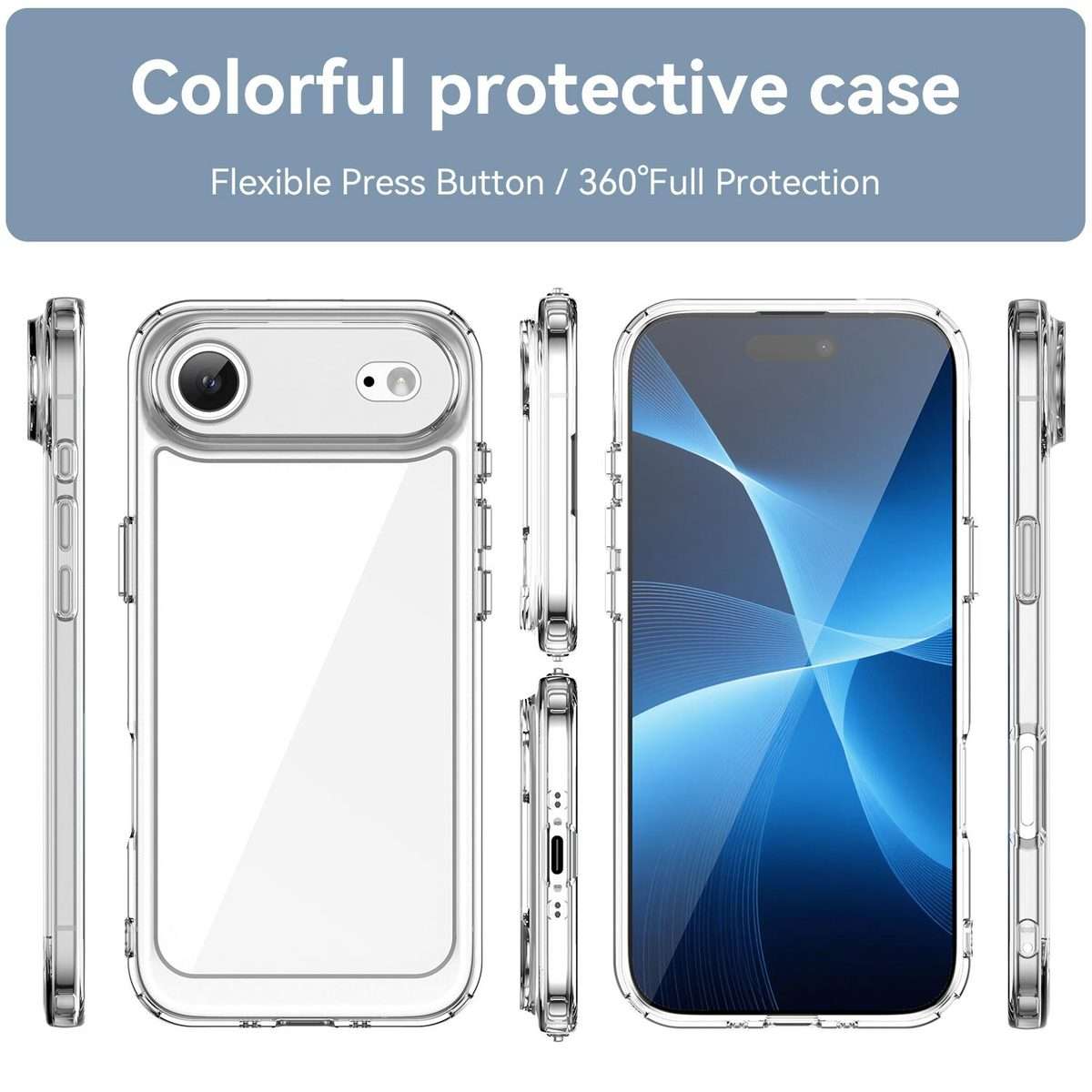 For iPhone Air Colorful Series Acrylic + TPU Phone Case(Transparent)