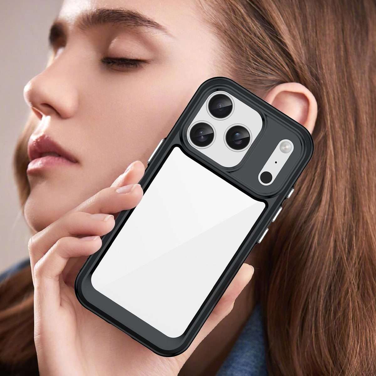 For iPhone 17 Pro Colorful Series Acrylic + TPU Phone Case(Black)