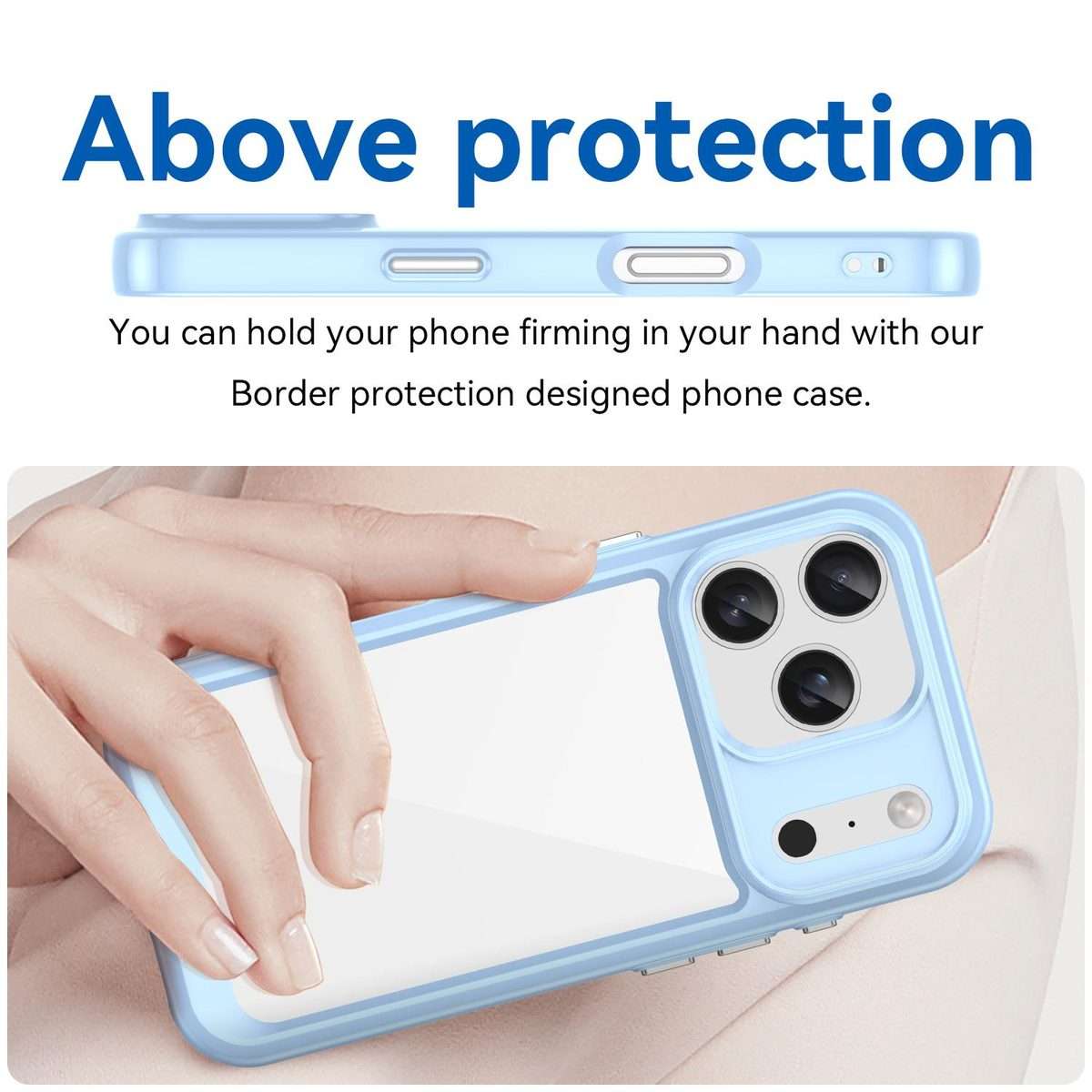 For iPhone 17 Pro Colorful Series Acrylic + TPU Phone Case(Blue)