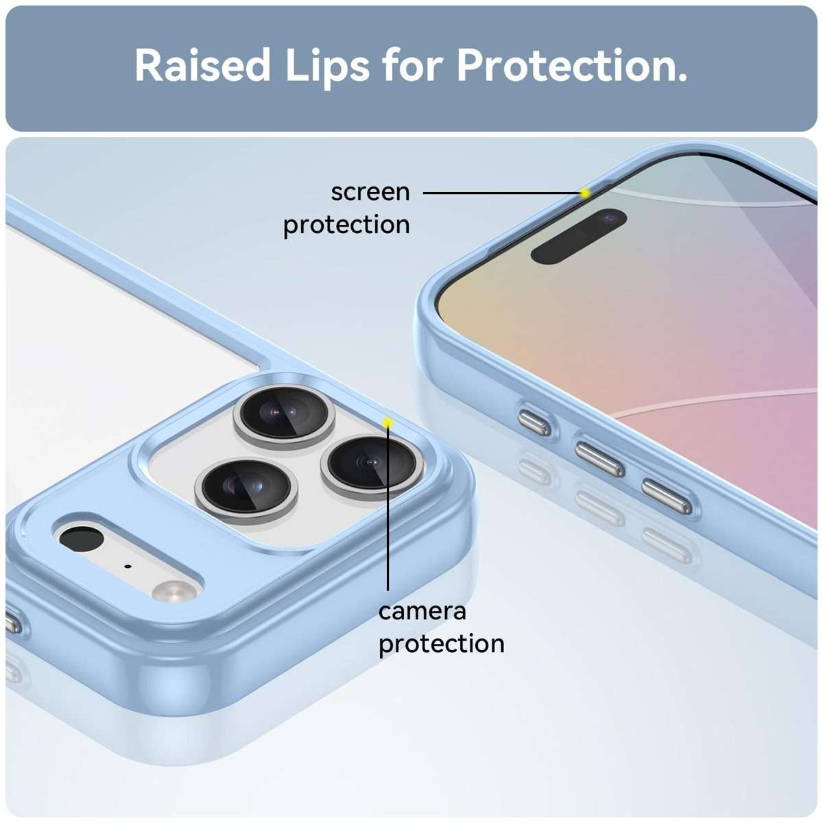 For iPhone 17 Pro Colorful Series Acrylic + TPU Phone Case(Blue)