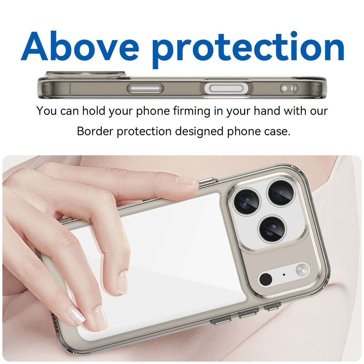 For iPhone 17 Pro Colorful Series Acrylic + TPU Phone Case(Transparent Grey)