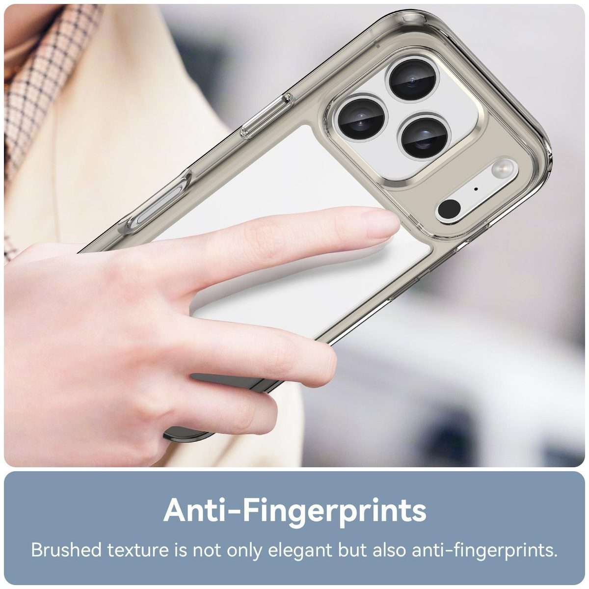 For iPhone 17 Pro Colorful Series Acrylic + TPU Phone Case(Transparent Grey)