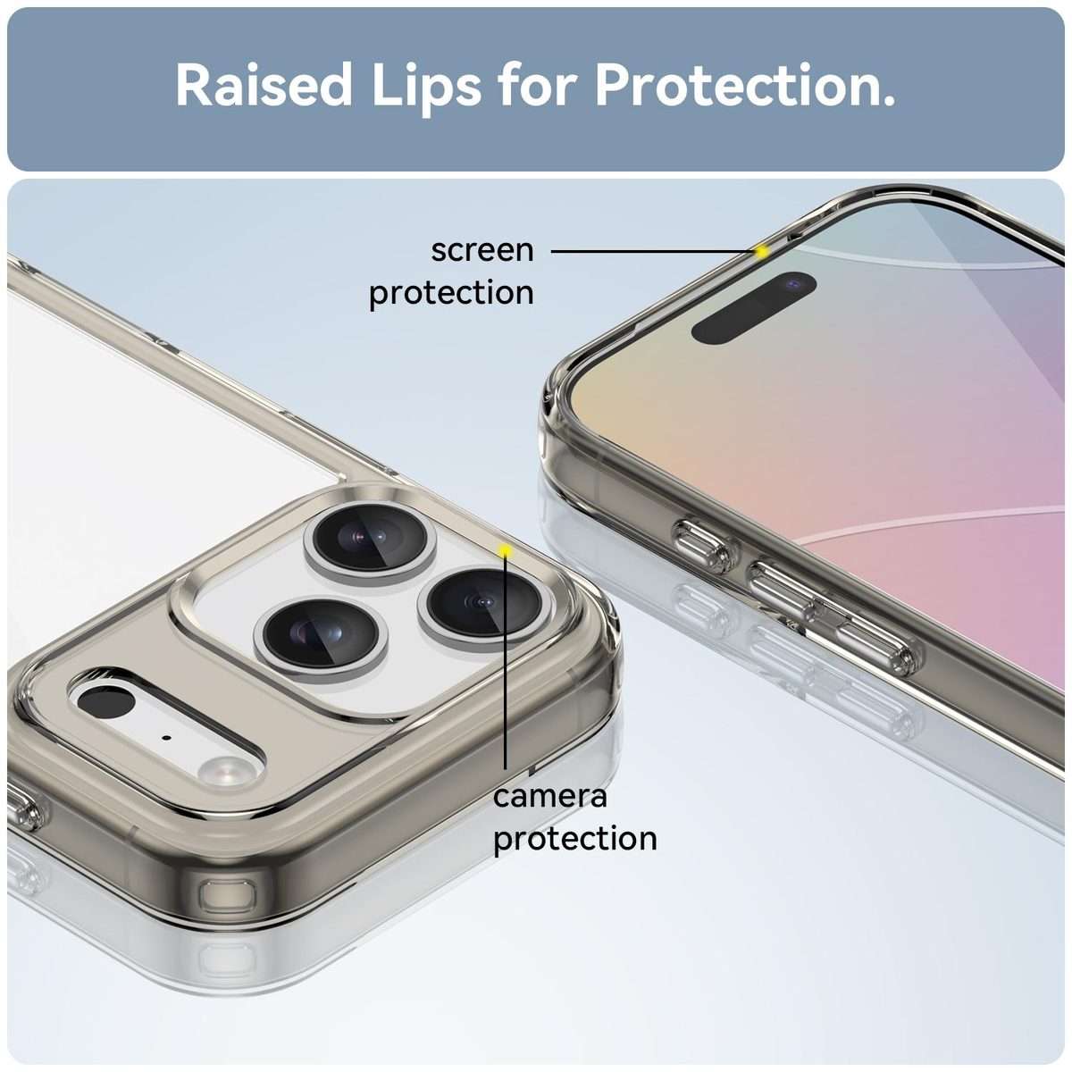 For iPhone 17 Pro Colorful Series Acrylic + TPU Phone Case(Transparent Grey)