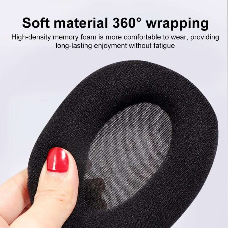 1 Pair Insert Replacement Earpads For Logitech G Pro X, Material:Plaited Interlock(Black)