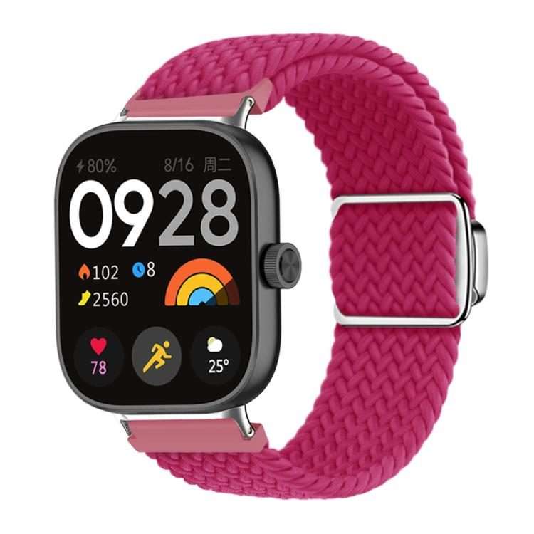 For Redmi Watch 6 / 5 / Xiaomi Band 9 Pro Braided Loop Magnetic Buckle Watch Band(Raspberry)