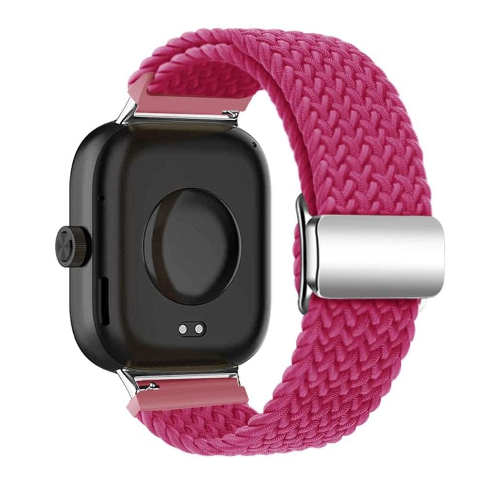 For Redmi Watch 6 / 5 / Xiaomi Band 9 Pro Braided Loop Magnetic Buckle Watch Band(Raspberry)