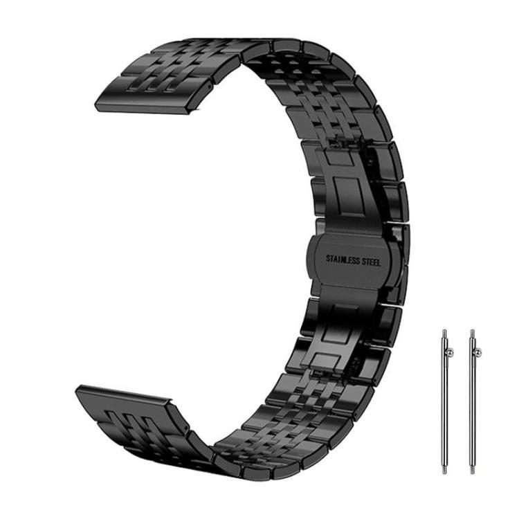 20mm xDfind Seven-bead Solid Stainless Steel Watch Band(Black)