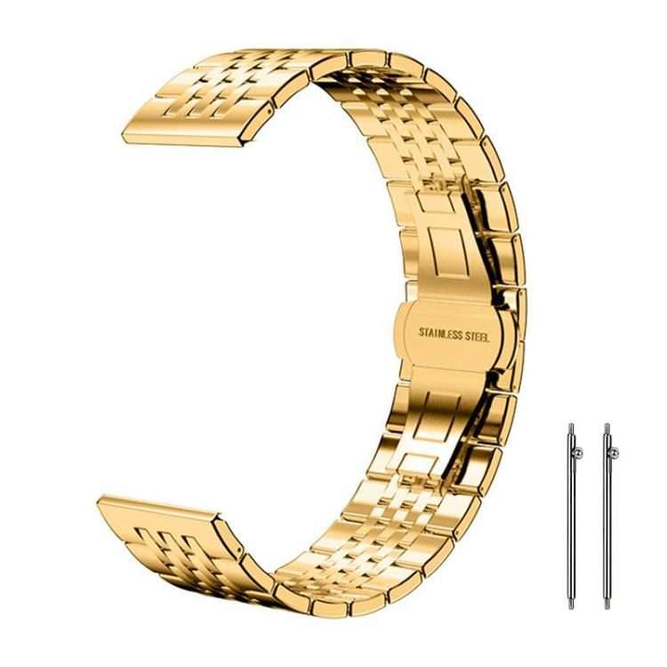 20mm xDfind Seven-bead Solid Stainless Steel Watch Band(Gold)