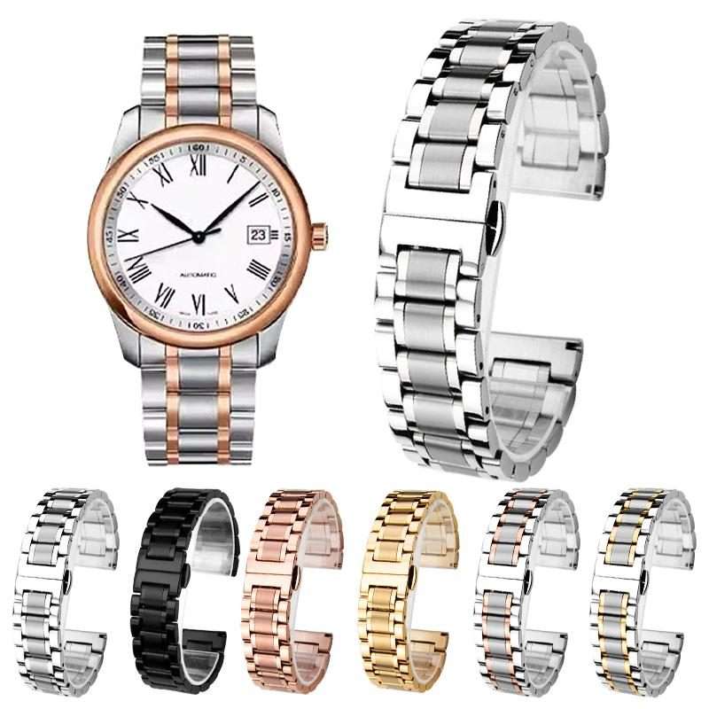 20mm xDfind Five-bead Solid Stainless Steel Butterfly Buckle Watch Band(Silver)