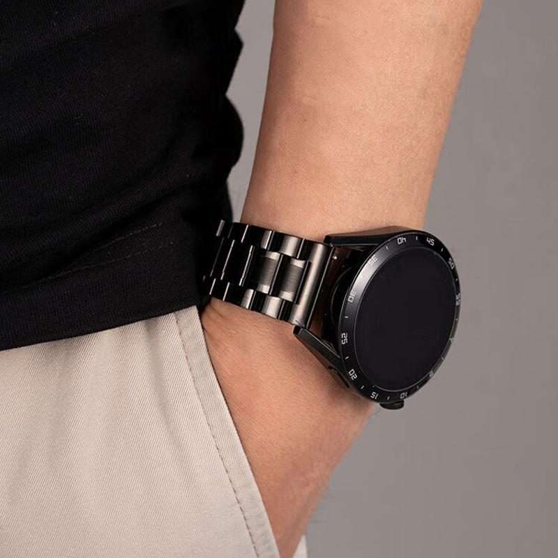 22mm xDfind Five-bead Solid Stainless Steel Butterfly Buckle Watch Band(Silver)