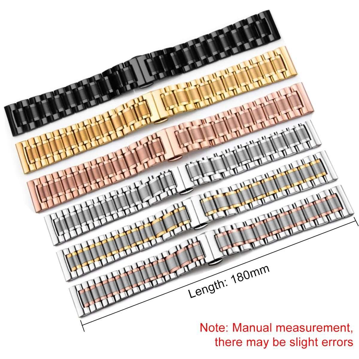 22mm xDfind Five-bead Solid Stainless Steel Butterfly Buckle Watch Band(Silver)