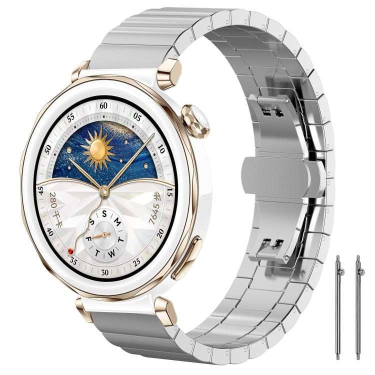 22mm xDfind One-bead Bamboo Solid Stainless Steel Watch Band(Silver)
