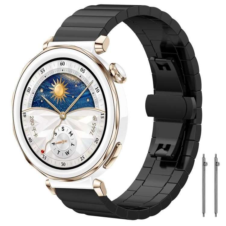 22mm xDfind One-bead Bamboo Solid Stainless Steel Watch Band(Black)
