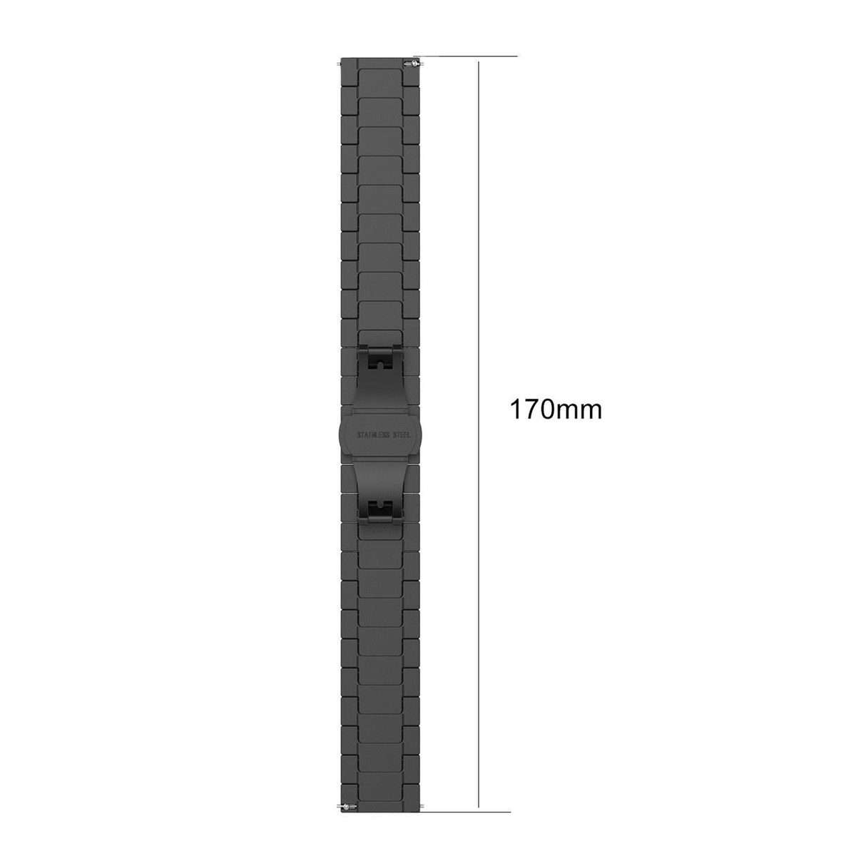 22mm xDfind One-bead Bamboo Solid Stainless Steel Watch Band(Black)