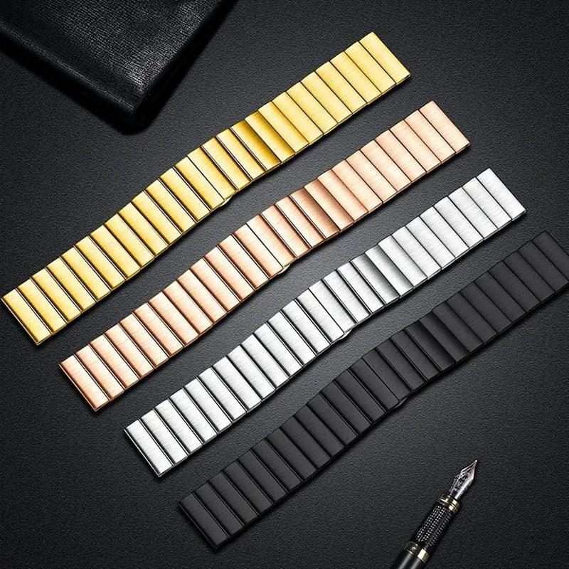 22mm xDfind One-bead Bamboo Solid Stainless Steel Watch Band(Black)