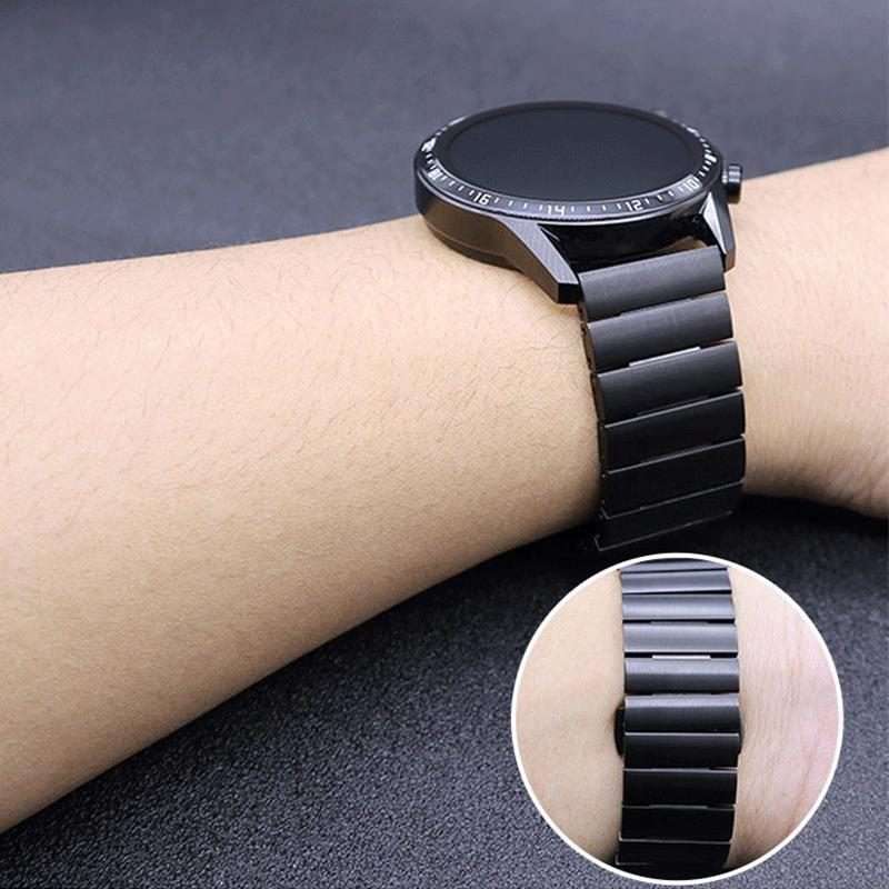 22mm xDfind One-bead Bamboo Solid Stainless Steel Watch Band(Black)