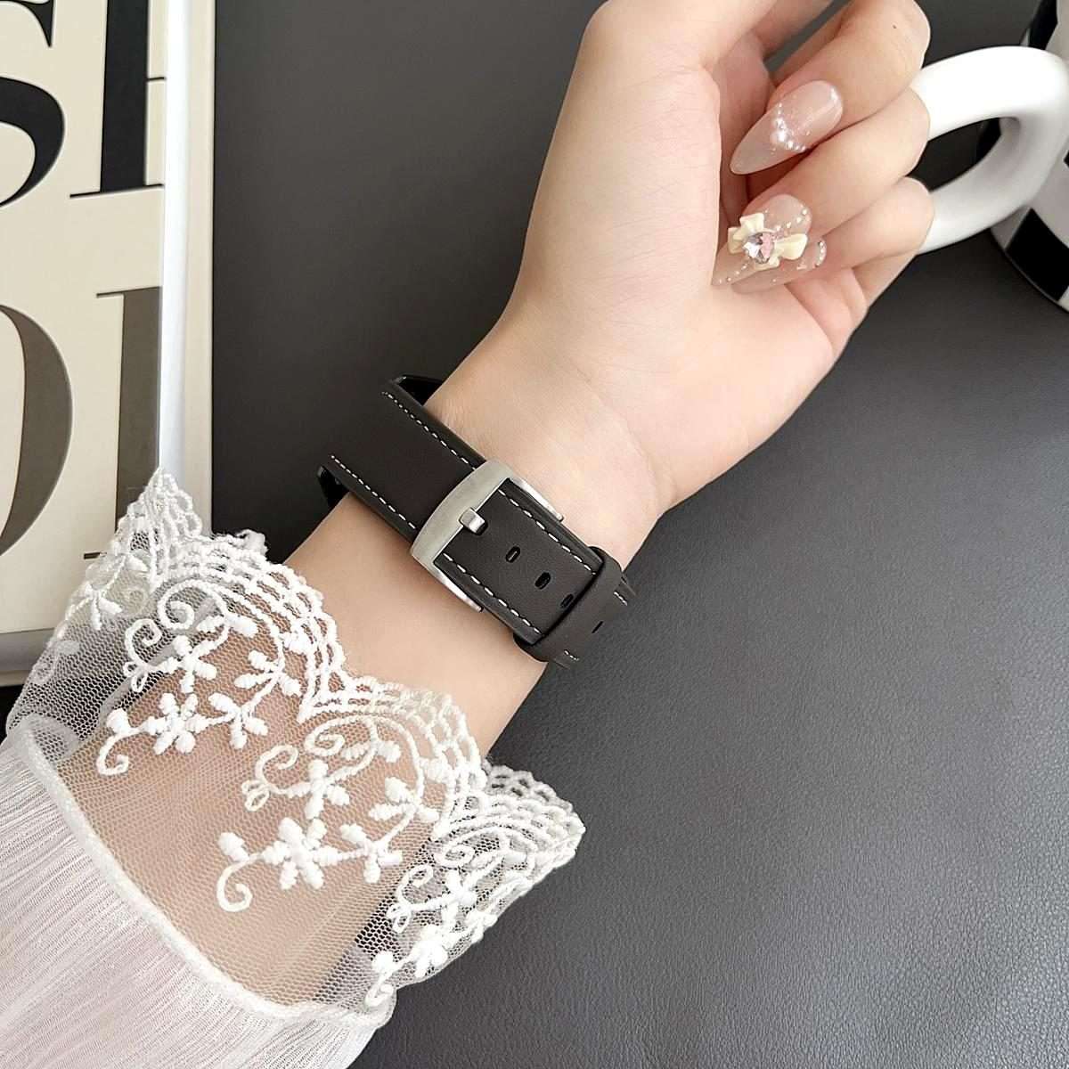 22mm For Xiaomi Watch S3/2 Pro/S2/S1 xDfind Flat Head Black Shark Fine Grain Leather ... (Coffee)