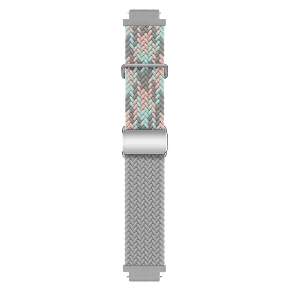 18mm Woven Splicing Color Magnetic Silver Buckle Watch Band(Coral Light Grey)