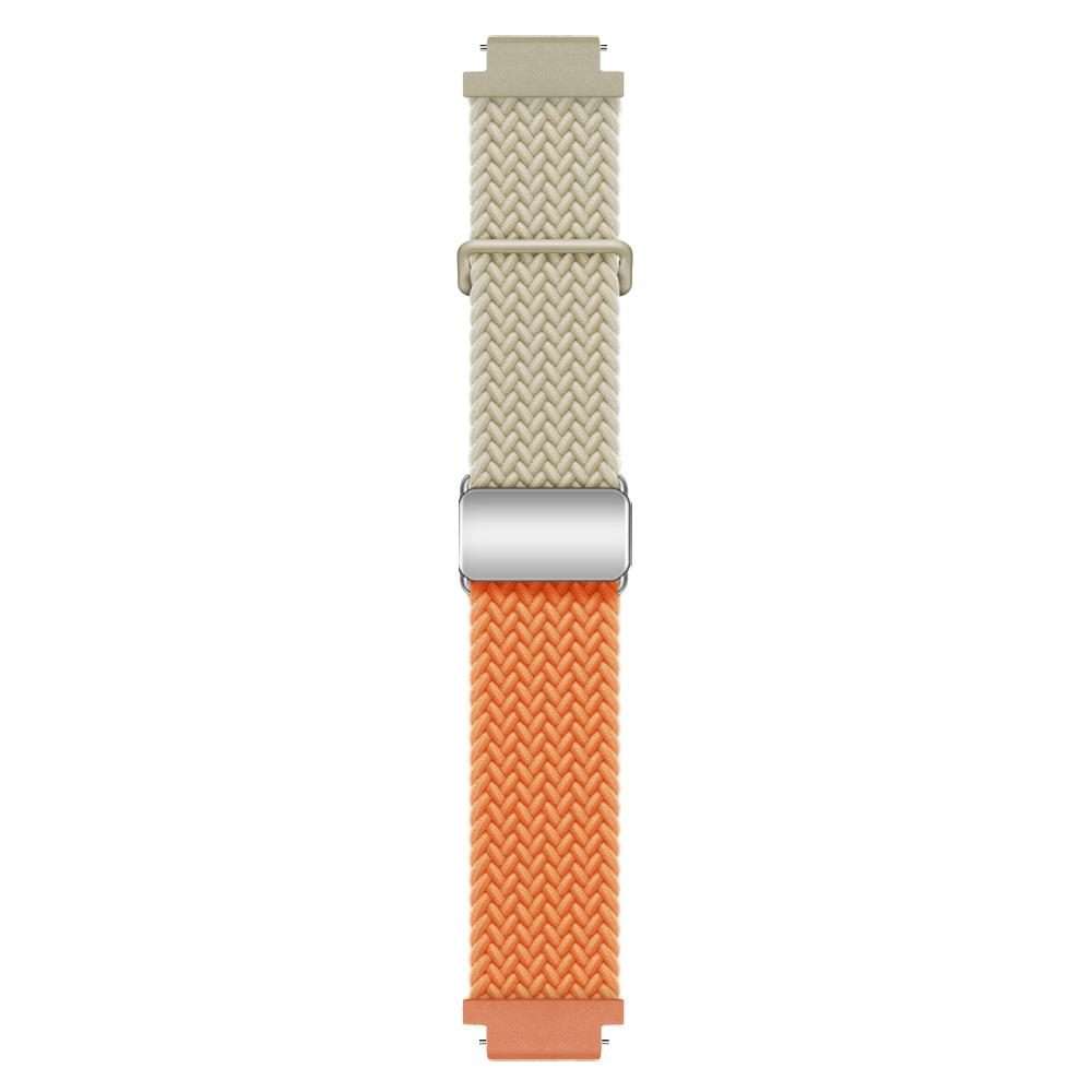 18mm Woven Splicing Color Magnetic Silver Buckle Watch Band(Starlight Orange)