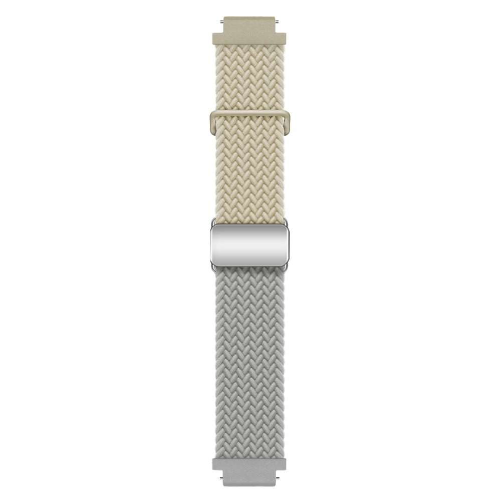 18mm Woven Splicing Color Magnetic Silver Buckle Watch Band(Starlight Light Grey)