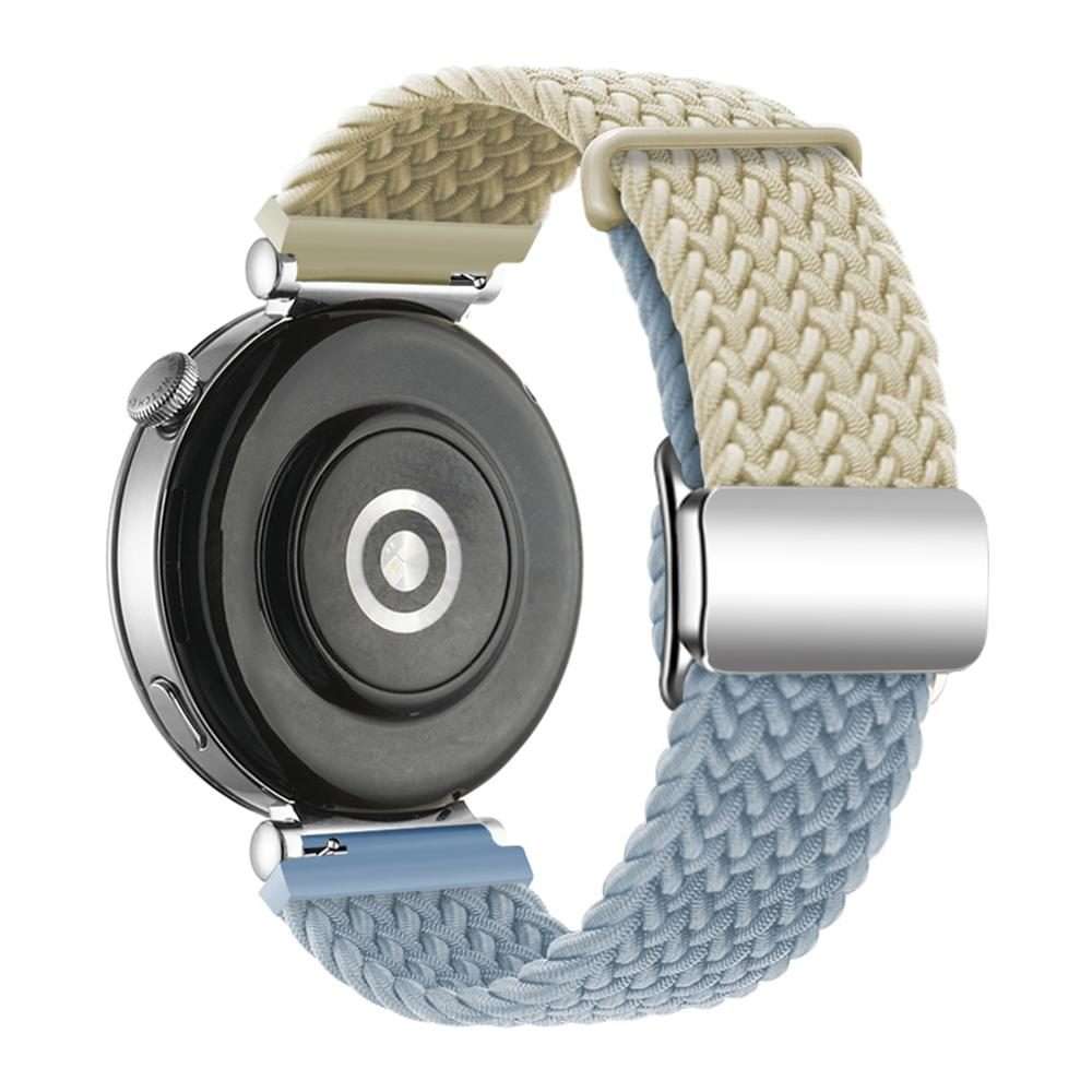18mm Woven Splicing Color Magnetic Silver Buckle Watch Band(Starlight Rock Blue)