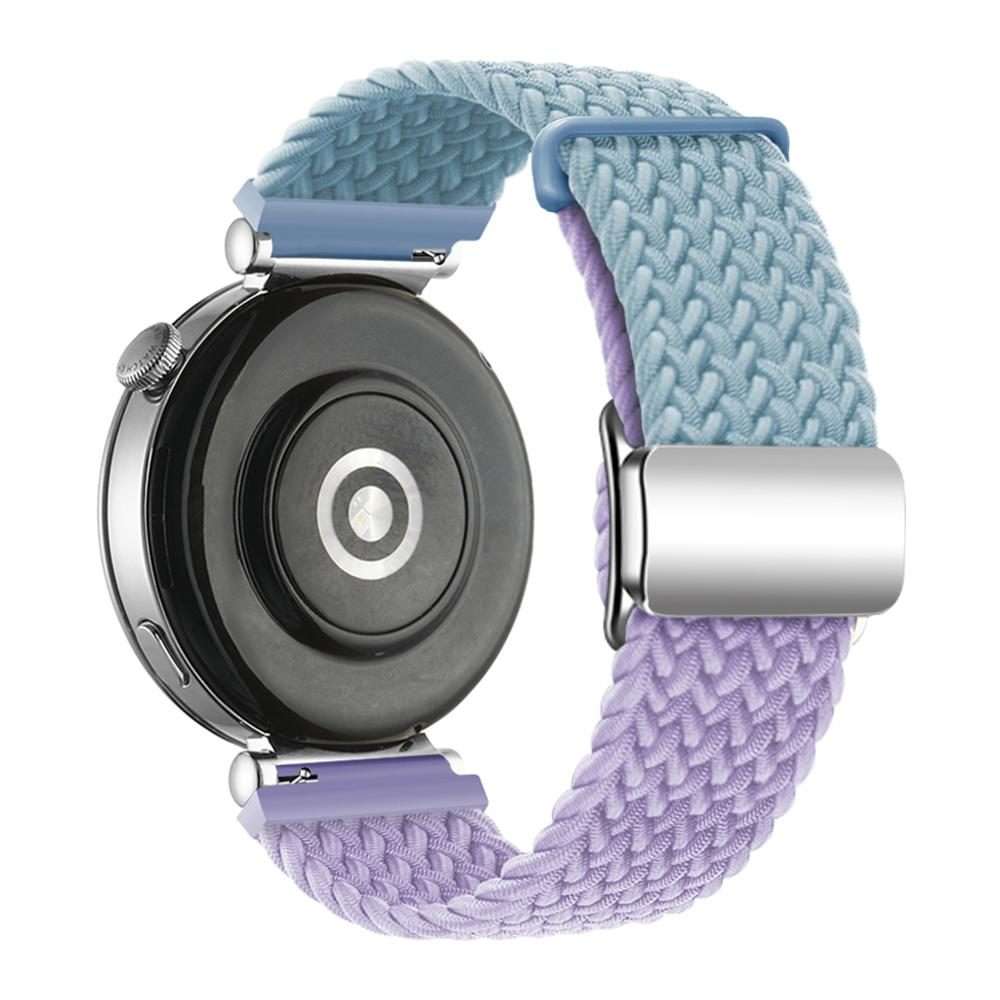 18mm Woven Splicing Color Magnetic Silver Buckle Watch Band(Violets)