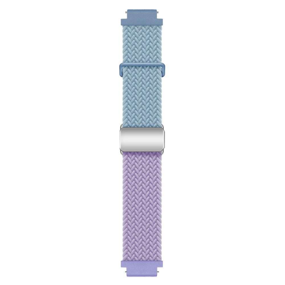 18mm Woven Splicing Color Magnetic Silver Buckle Watch Band(Violets)