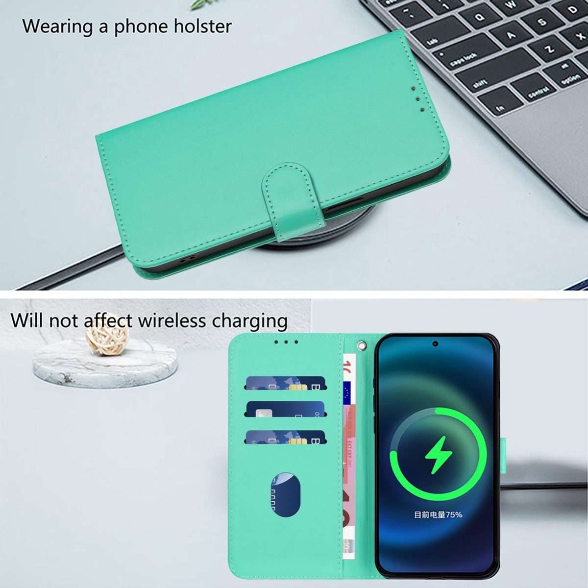 For Xiaomi 15S Pro 5G Skin Feel Solid Color Leather Phone Case with Lanyard(Green)
