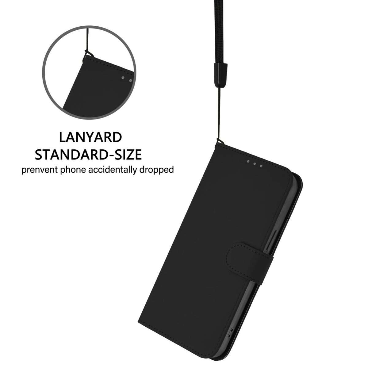 For Xiaomi 15T Pro 5G Skin Feel Solid Color Leather Phone Case with Lanyard(Black)