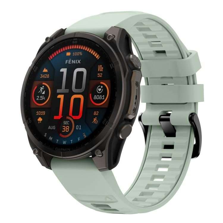 For Garmin 26mm Quick Release Solid Color Silicone Watch Band(Mint Green)