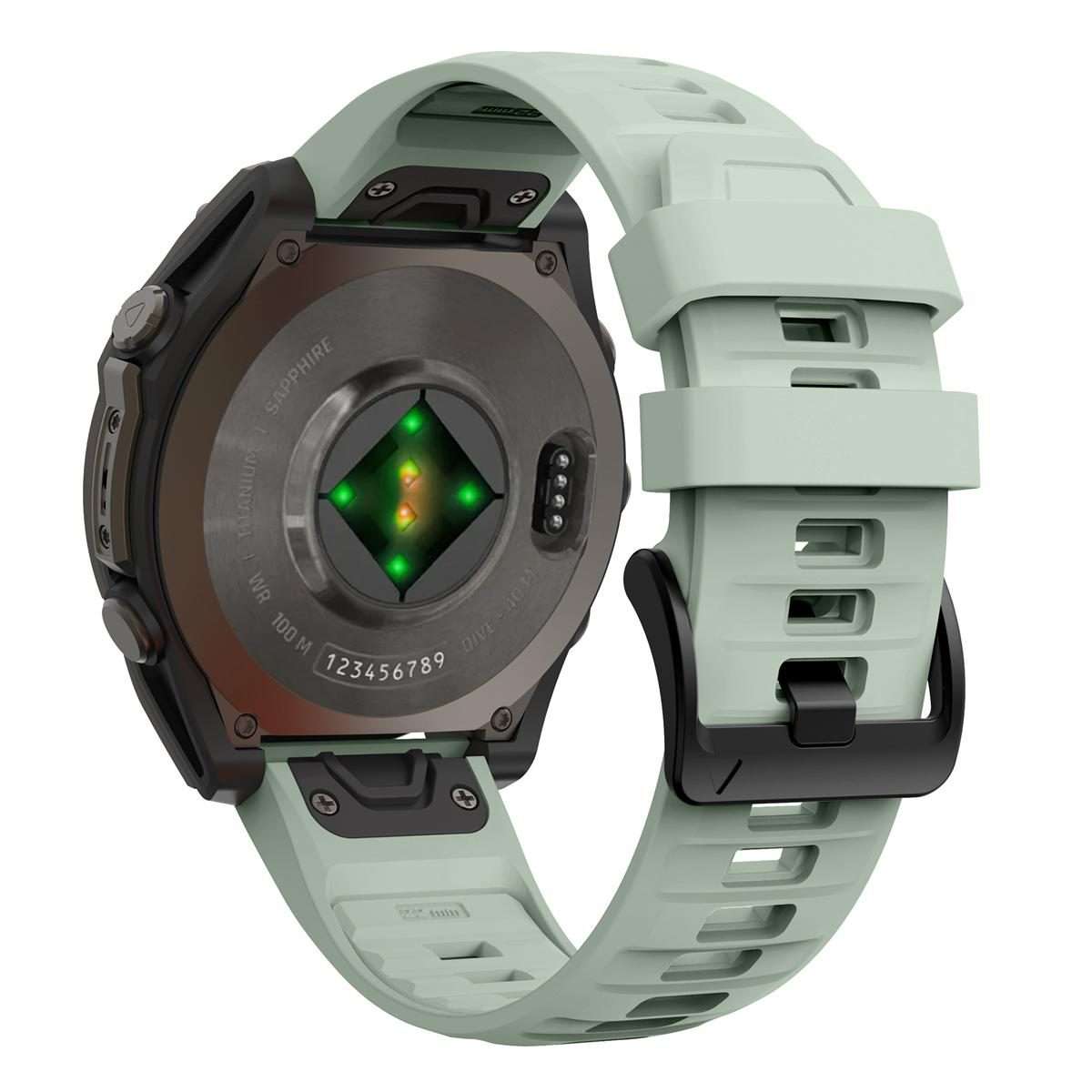 For Garmin 26mm Quick Release Solid Color Silicone Watch Band(Mint Green)