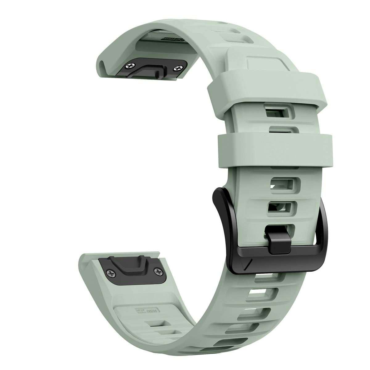For Garmin 26mm Quick Release Solid Color Silicone Watch Band(Mint Green)