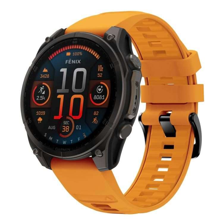 For Garmin 26mm Quick Release Solid Color Silicone Watch Band(Orange)