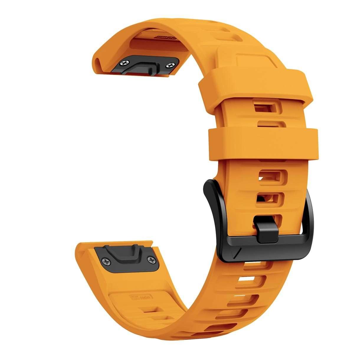 For Garmin 26mm Quick Release Solid Color Silicone Watch Band(Orange)