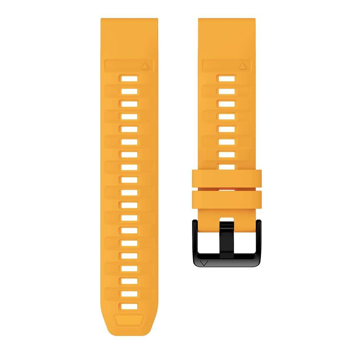 For Garmin 26mm Quick Release Solid Color Silicone Watch Band(Orange)