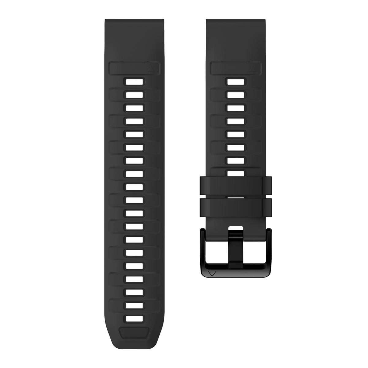 For Garmin 26mm Quick Release Solid Color Silicone Watch Band(Black)