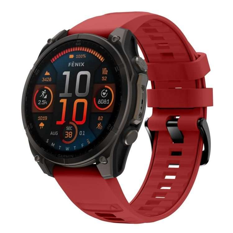 For Garmin 26mm Quick Release Solid Color Silicone Watch Band(Red)