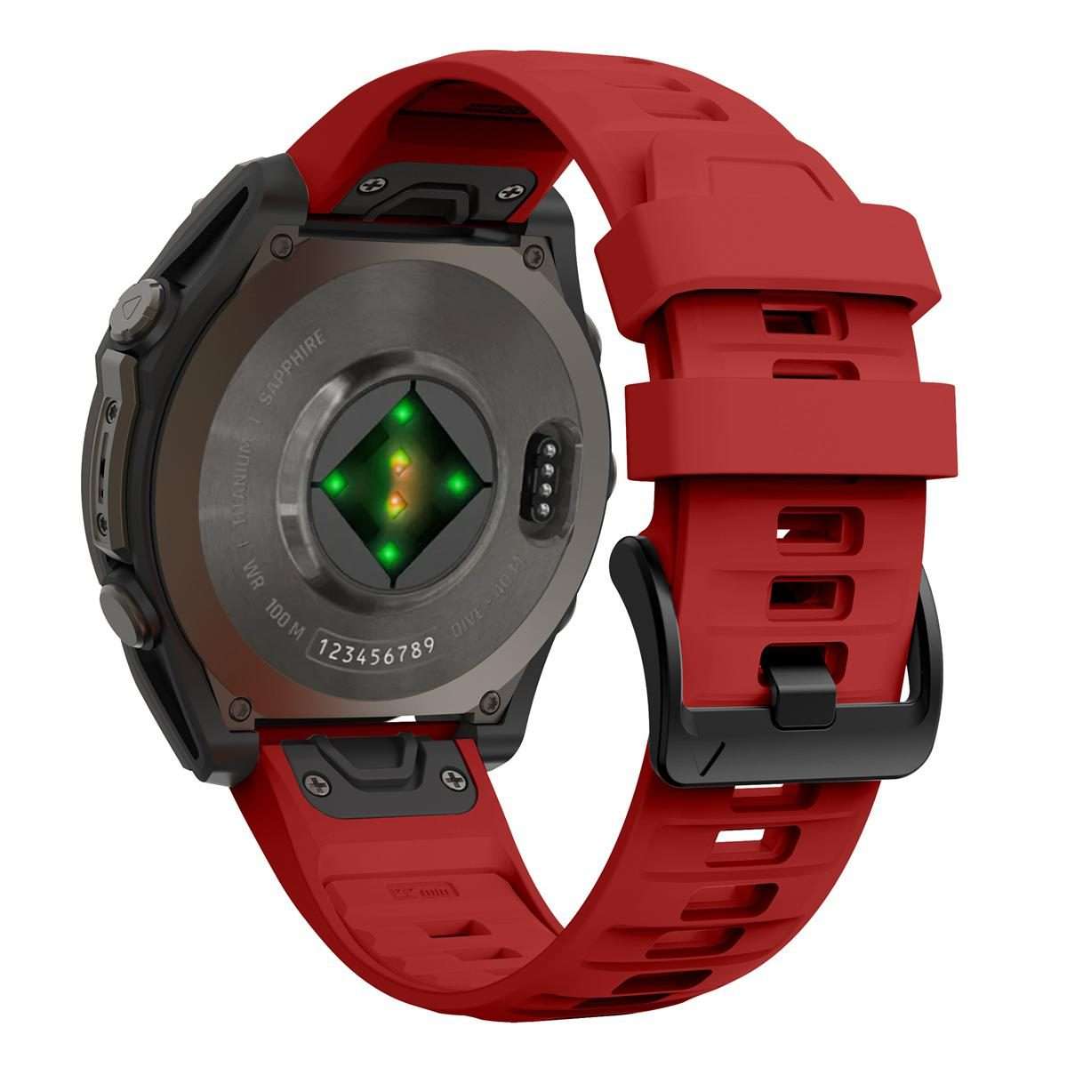 For Garmin 26mm Quick Release Solid Color Silicone Watch Band(Red)